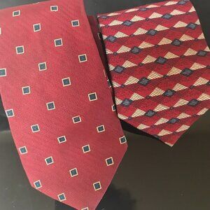 Faconnable Jos A Bank Red Ties Christmas Couture Bundle Lot Reds Blue Office